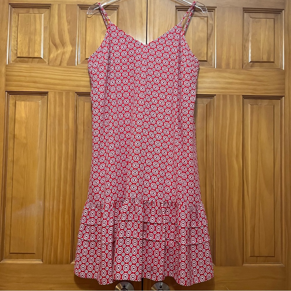 J. Crew Strappy Coral/Blue Sundress Size 14